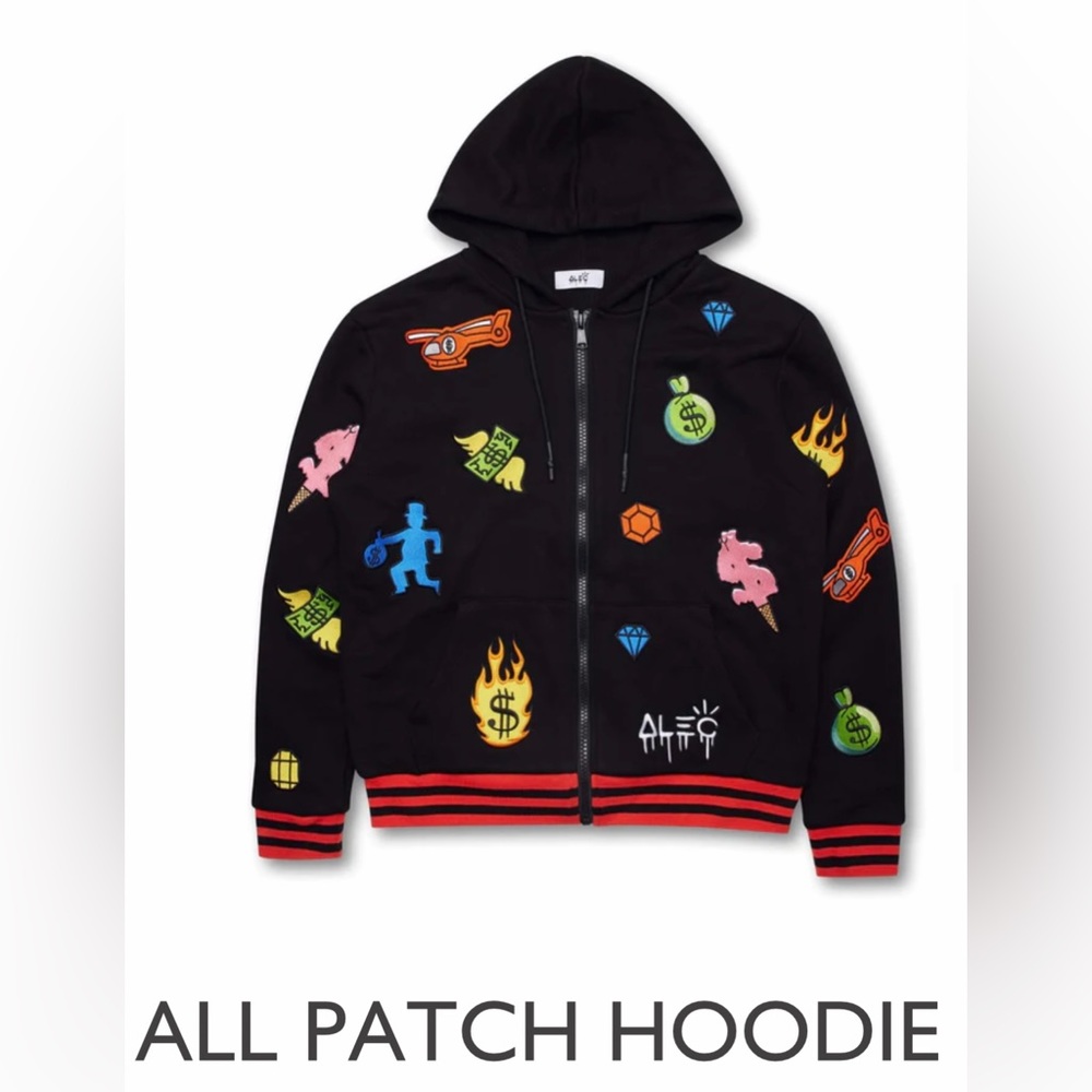 NWT Limited Edition Alec Monopoly All Patch Hoodie